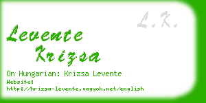 levente krizsa business card